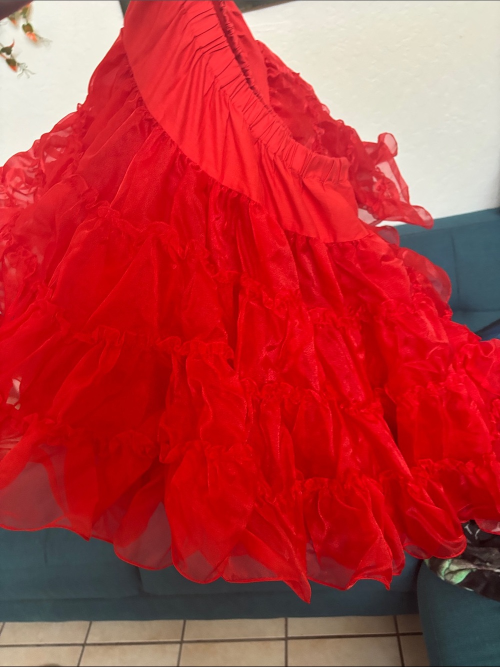 Red Ruffled Petty coat Skirt